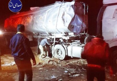 تریلر حامل الکل در محور اراک – ازنا واژگون شد